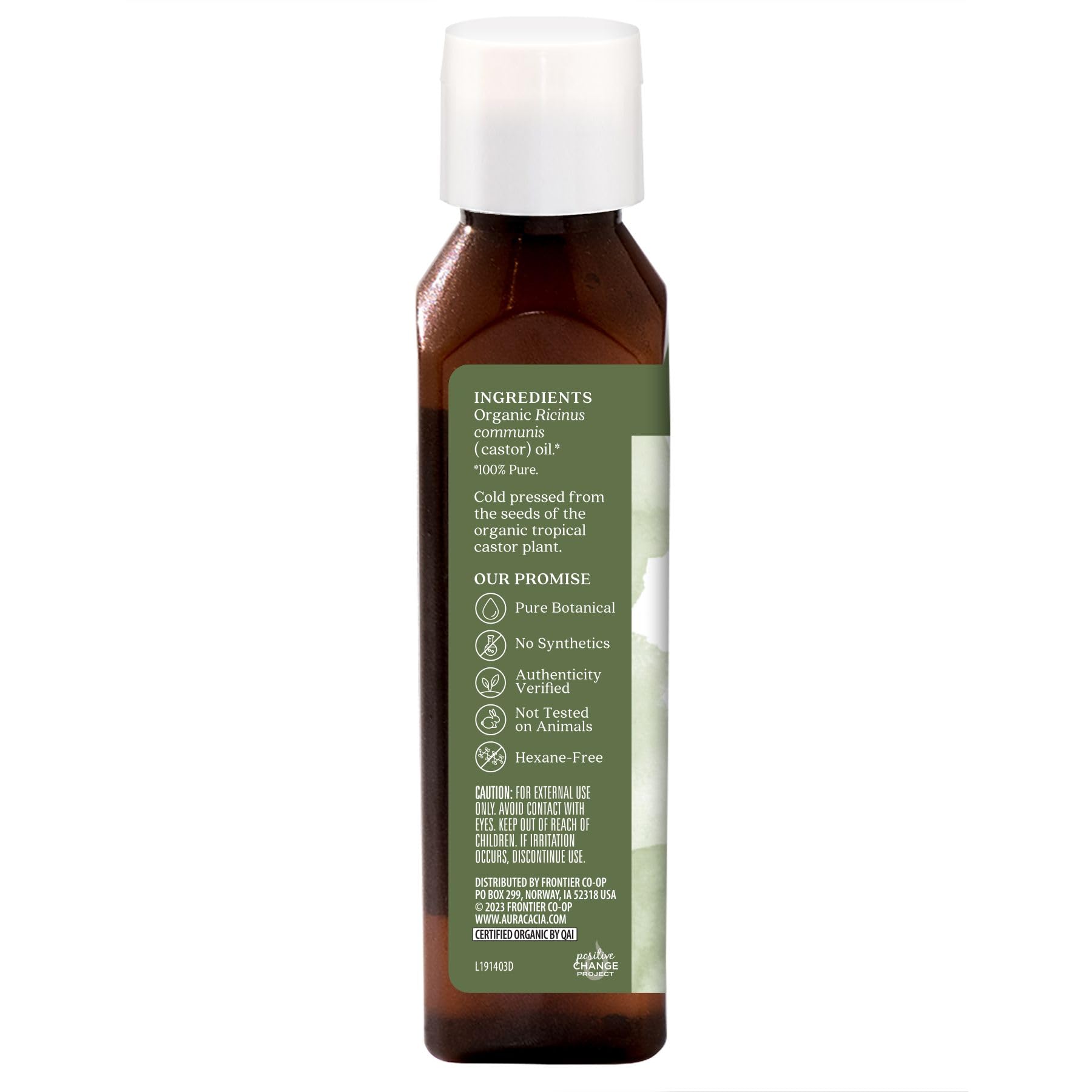 Aura Cacia Aceite de ricino orgánico para masaje capilar y cuidado del cuero cabelludo.