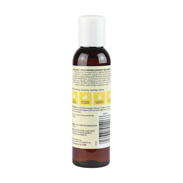Aura Cacia Aceite fraccionado de coco, aplicación suave en piel para hidratación.