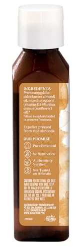 Aura Cacia Masaje corporal con aceite de almendra, sensación sedosa.