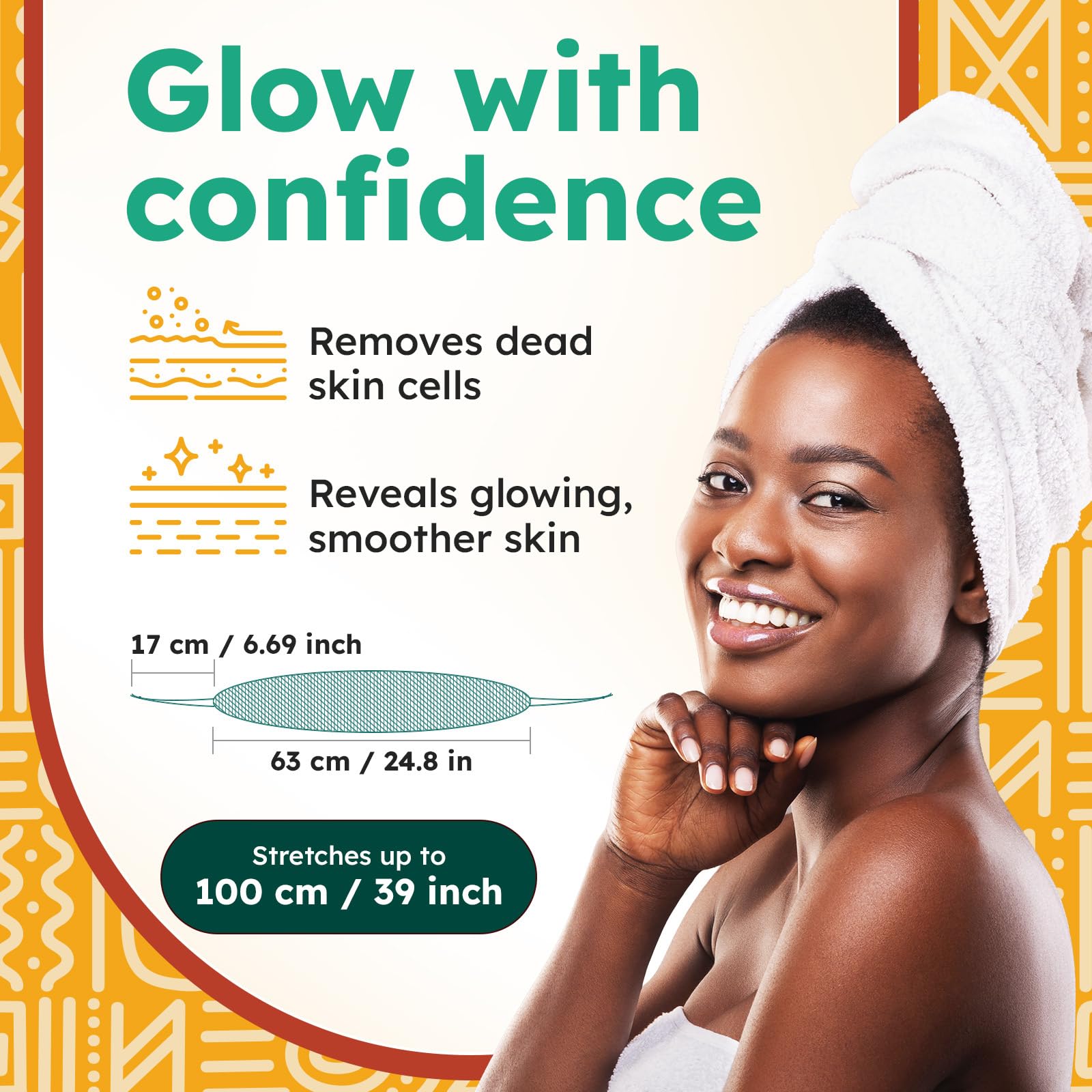 Textura exfoliante suave de la esponja AURAE Kaya Black para piel renovada.