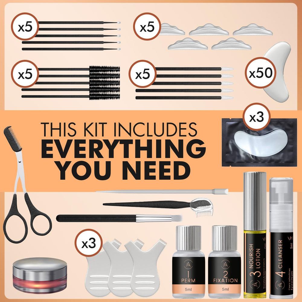 AURAE Lash Lift Kit: manual en cinco idiomas para uso doméstico