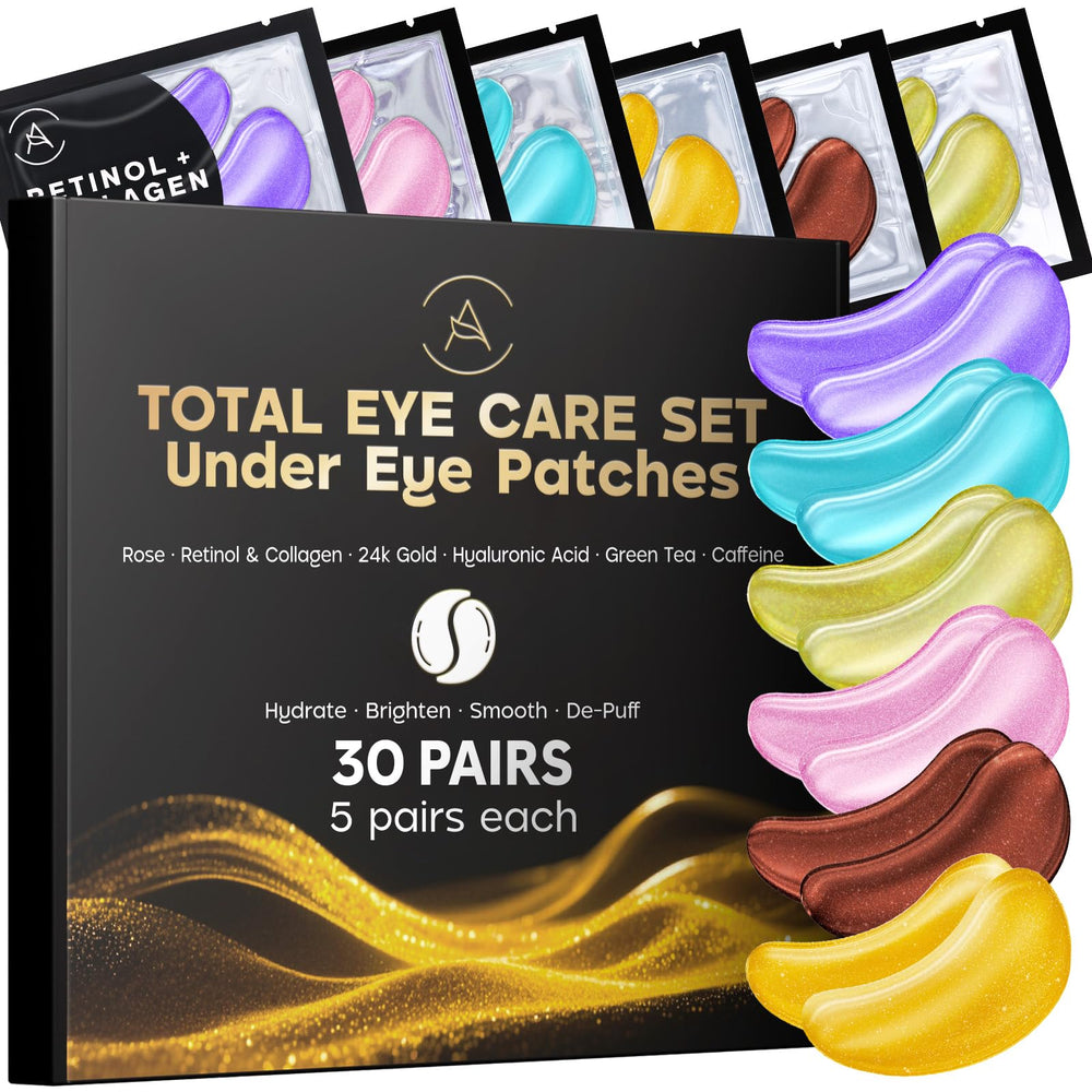 AURAE parches ojos variedad: paquete completo para ojeras e hinchazón