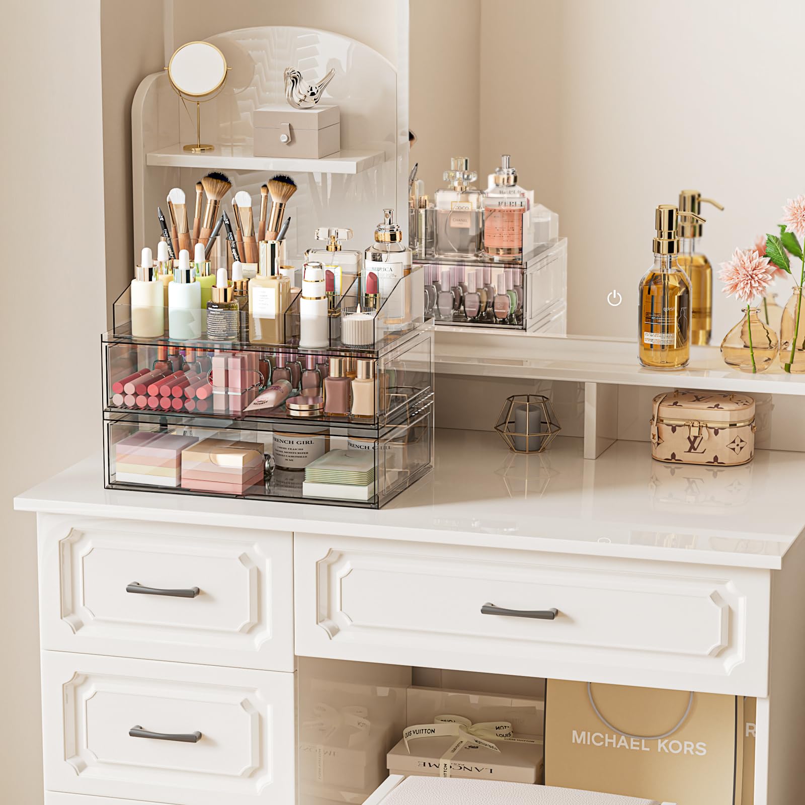 Aurblozen Grand tiroir de rangement pour cosmétiques et accessoires.