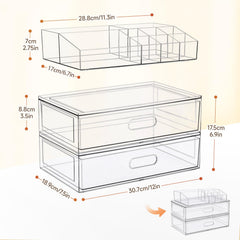 Organizador Aurblozen con transparencia cristalina facilita reconocer productos sin mover.