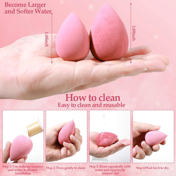 Envase plástico limpio y ordenado mantiene las esponjas listas para usar.