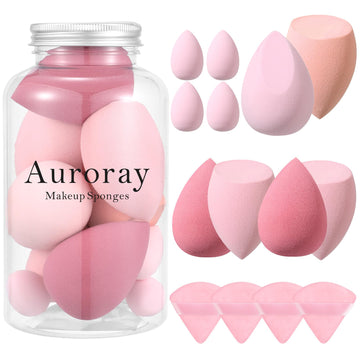 Esponjas auroray para maquillaje, grandes y en varias formas para un acabado uniforme.