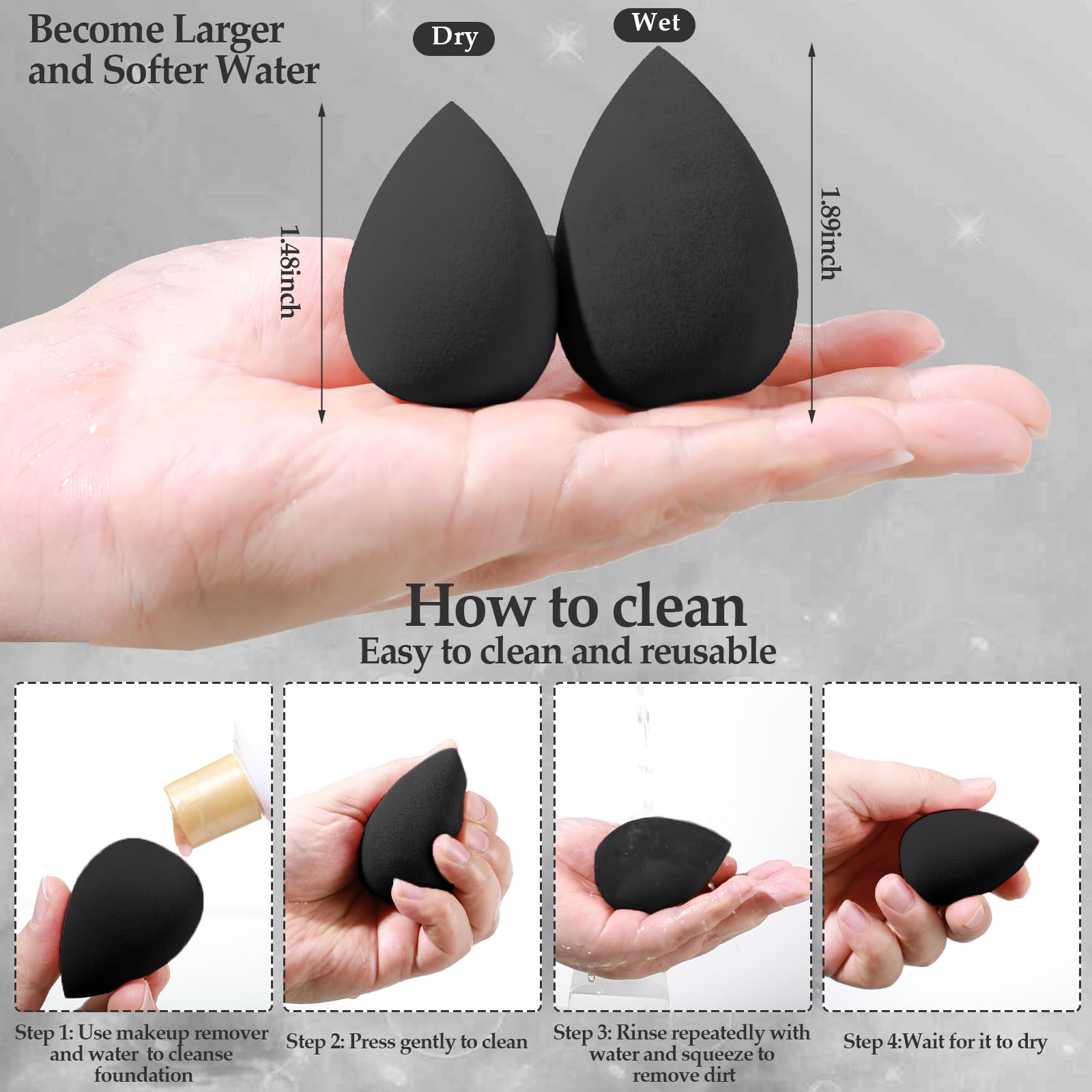 Esponjas auroray adecuadas para líquidos y bases para un efecto natural