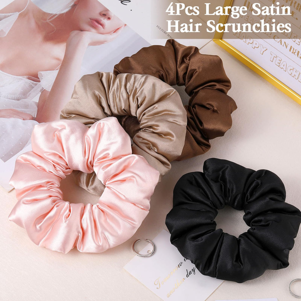 Auroray scrunchies satin para peinado diario cómodo.