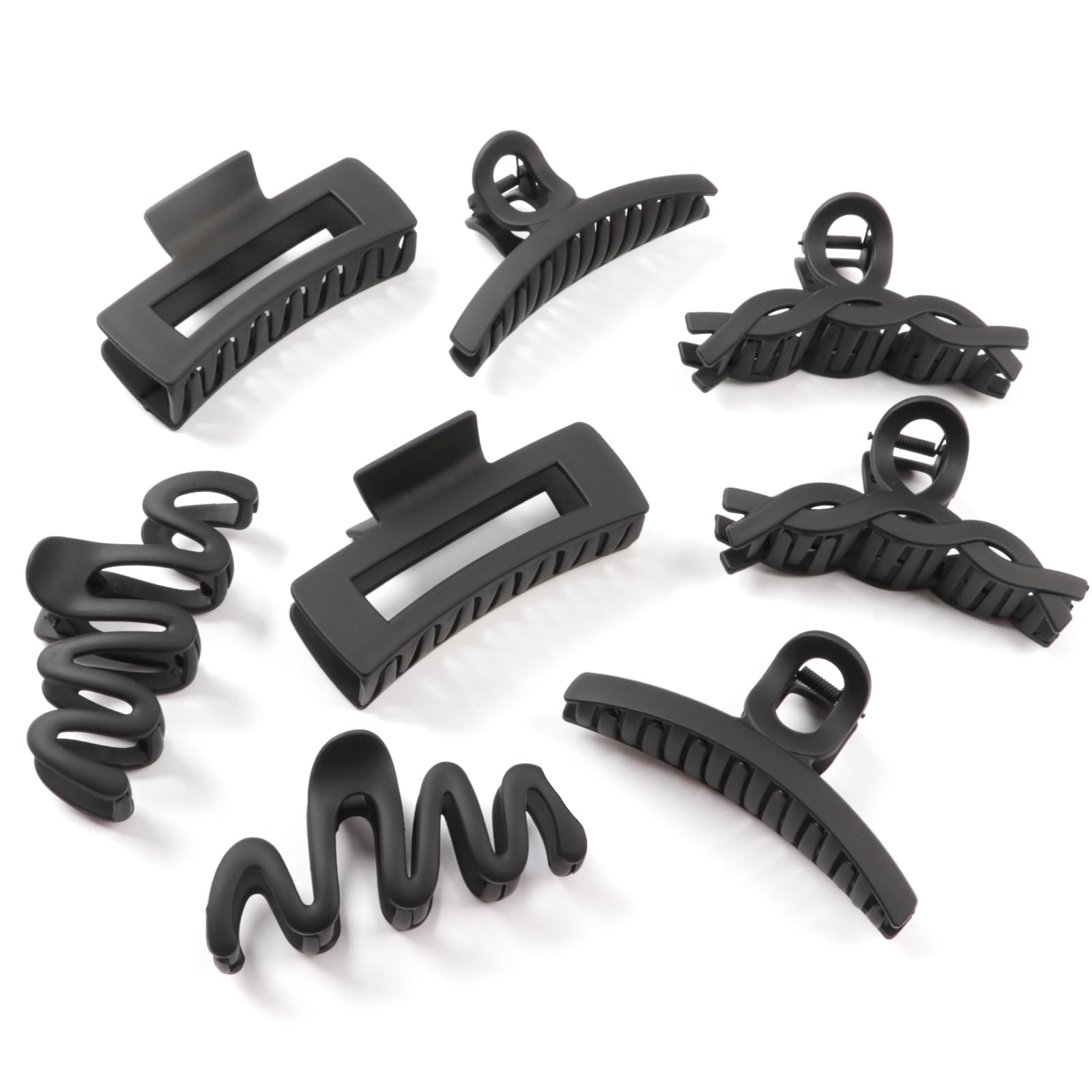 Pinza AuroTrends para pelo grande negro mate, ideal para peinados duraderos