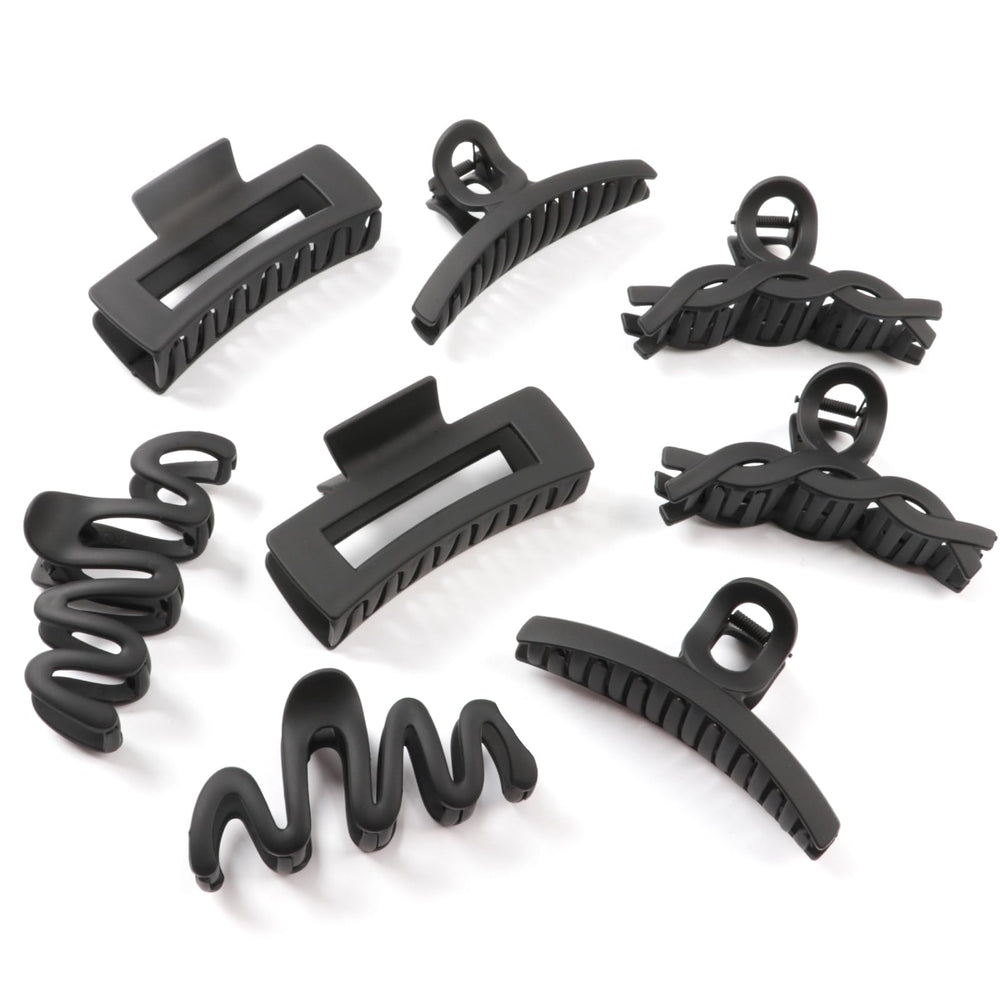 Pinza AuroTrends para pelo grande negro mate, ideal para peinados duraderos