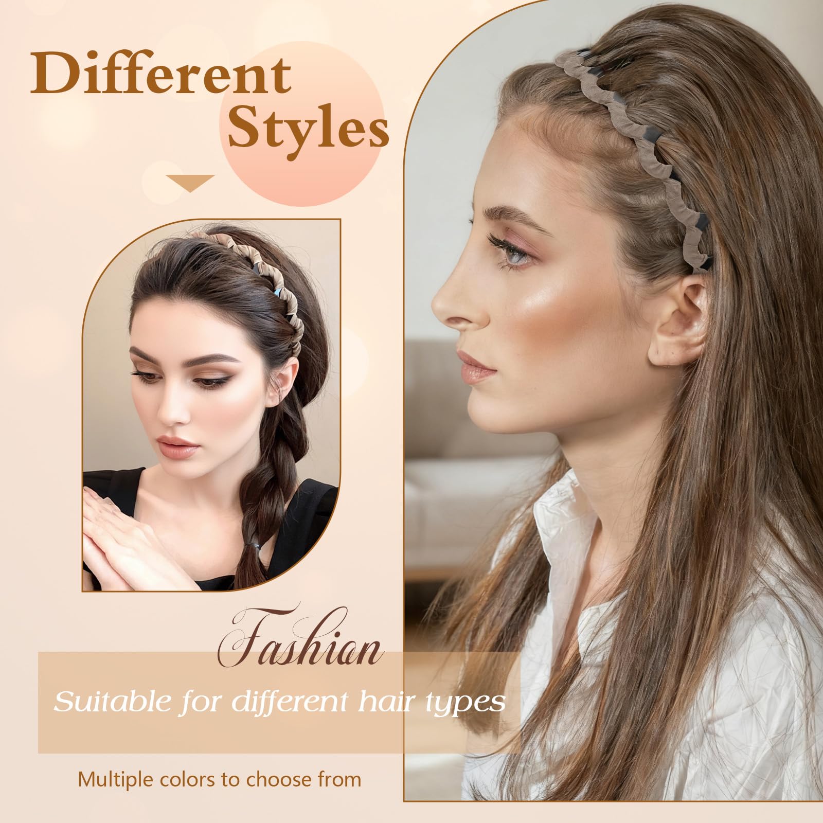 Diadema Zigzag de Auseibeely dos looks, versatilidad para peinados distintos.