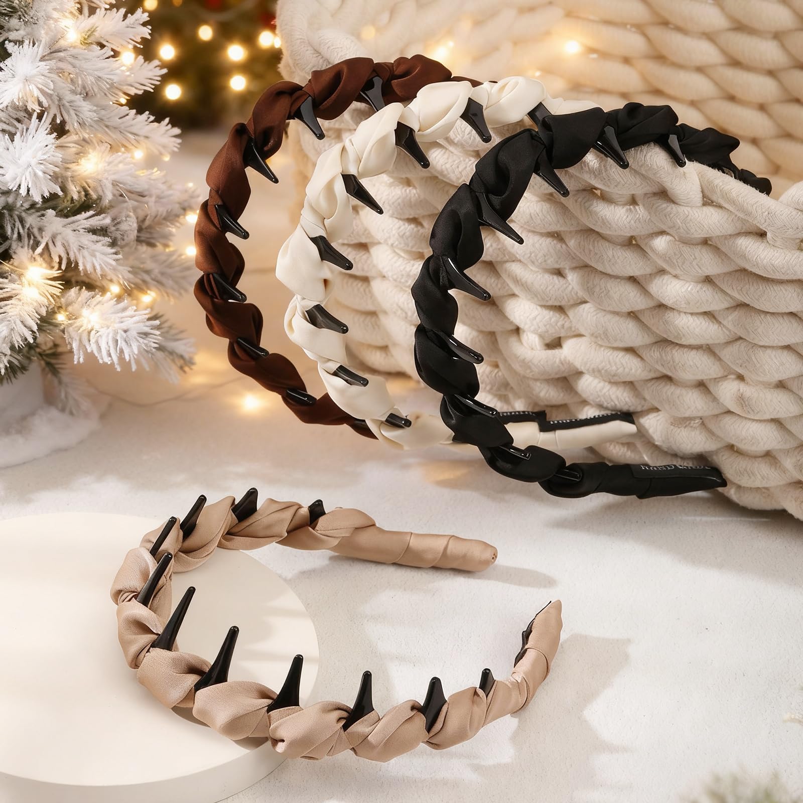 Diadema con dientes antideslizante Auseibeely en negro para peinados sin deslizamiento