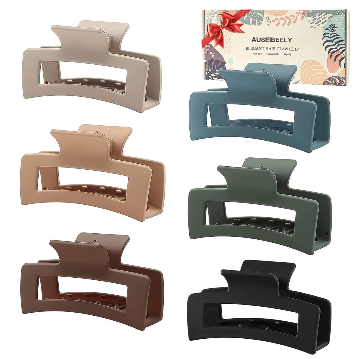 Pinza rectangular de Auseibeely, 3,5 pulgadas, colores variados para peinados rápidos