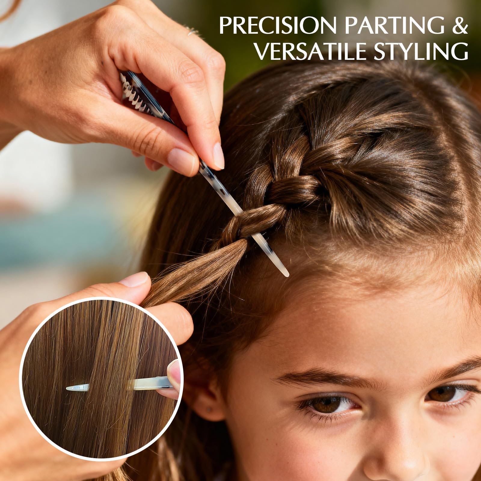Auseibeely: punta de cola de ratón precisa para trenzas y recogidos.