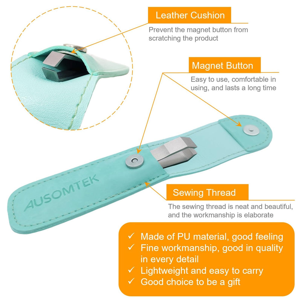 Ausomtek caja cyan PU: funda compacta para transporte.