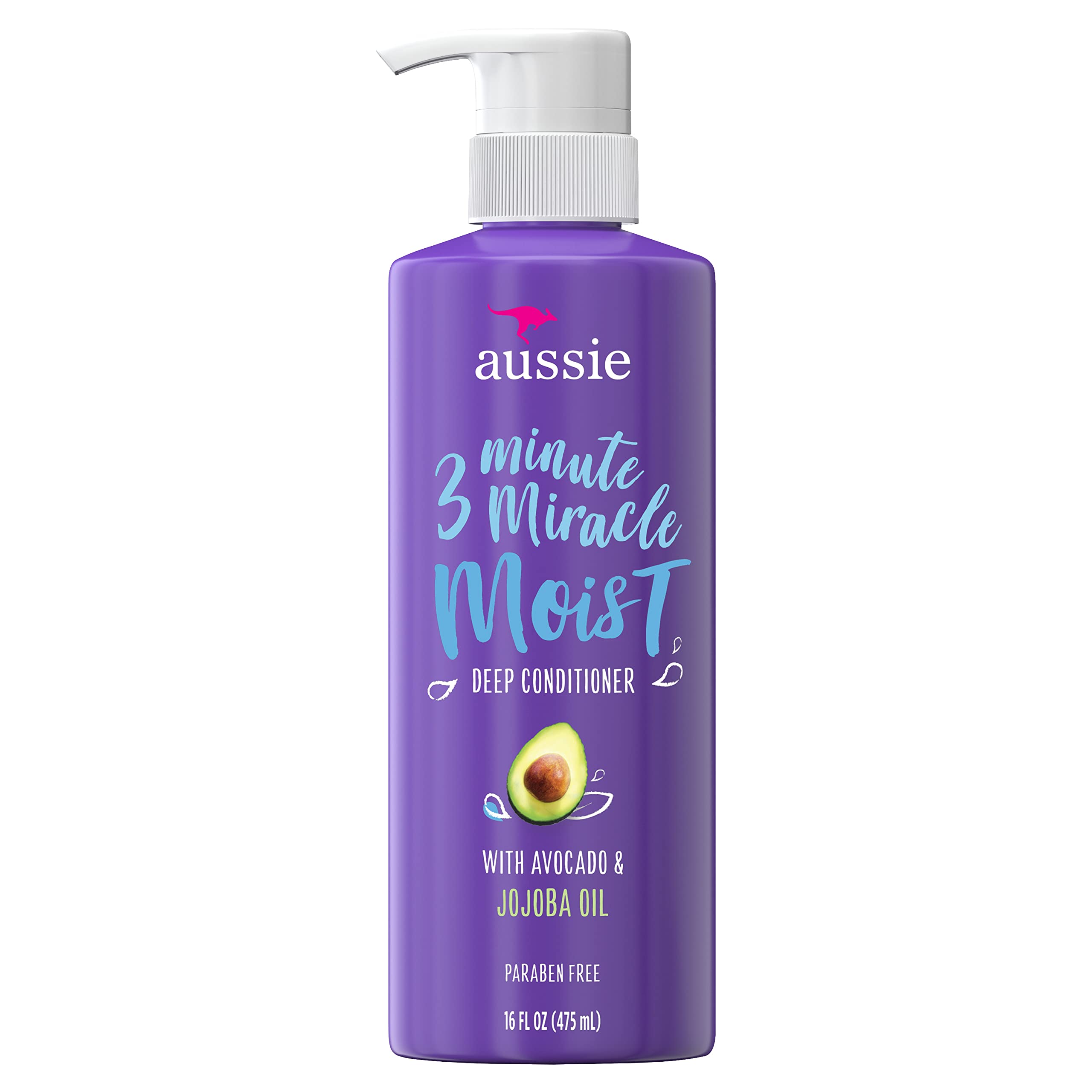 Aussie desenredante de 3 minutos con aceite de aguacate, cabello suave y fácil de peinar.