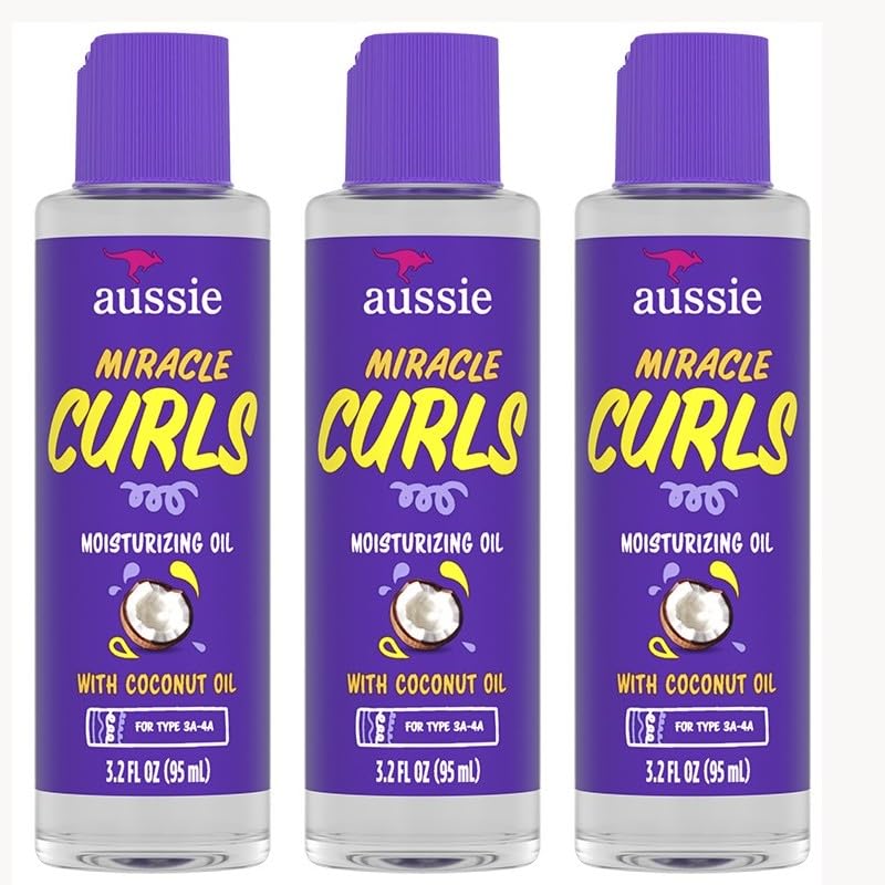 Aussie Miracle Curls, aceite definidor en botella para rizos suaves y definidos.