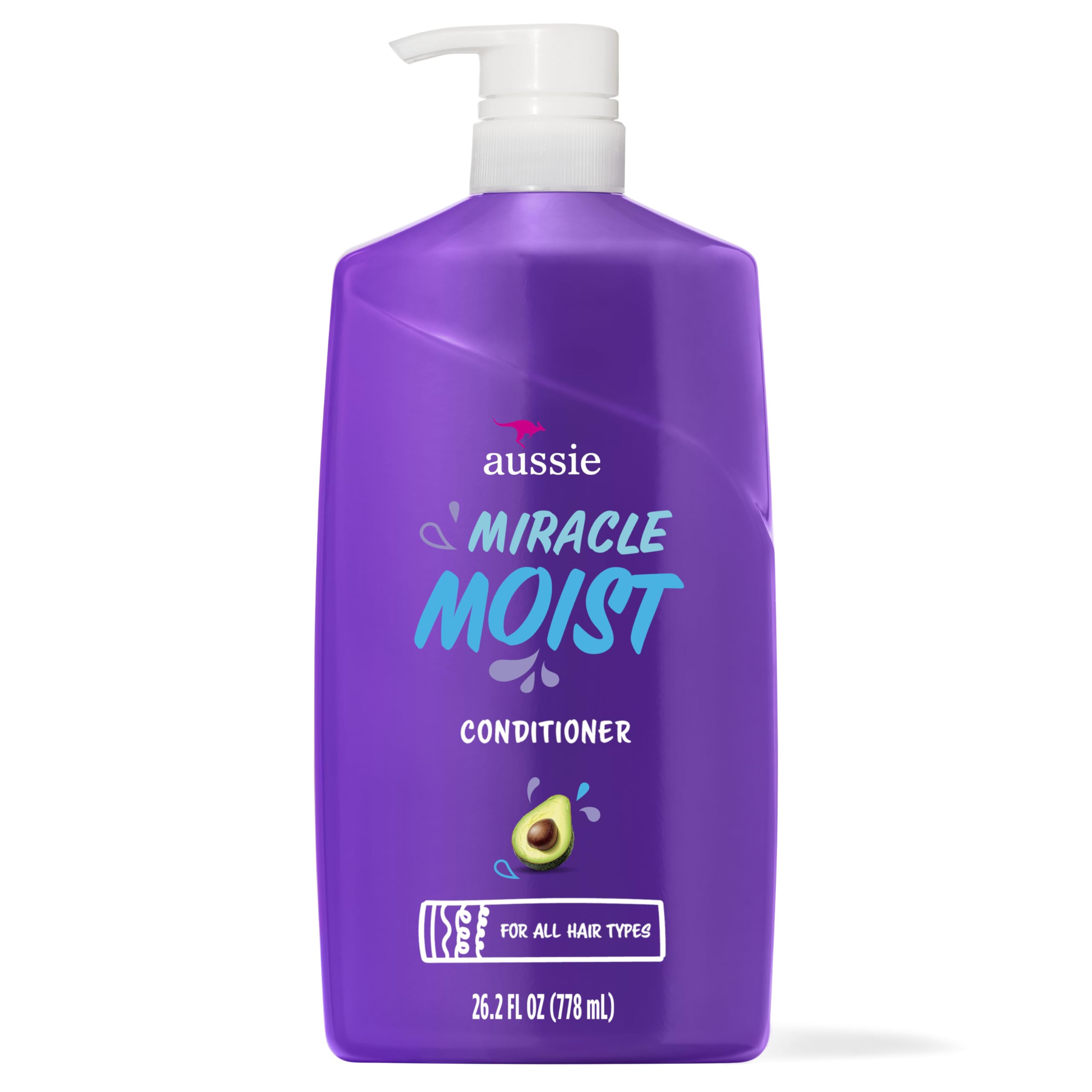 Aussie Miracle Moist botella con aceite de aguacate y jojoba para hidratación intensa