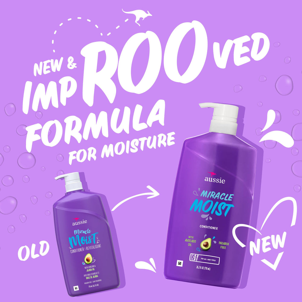 Aussie Miracle Moist libre de parabenos para cabello suave