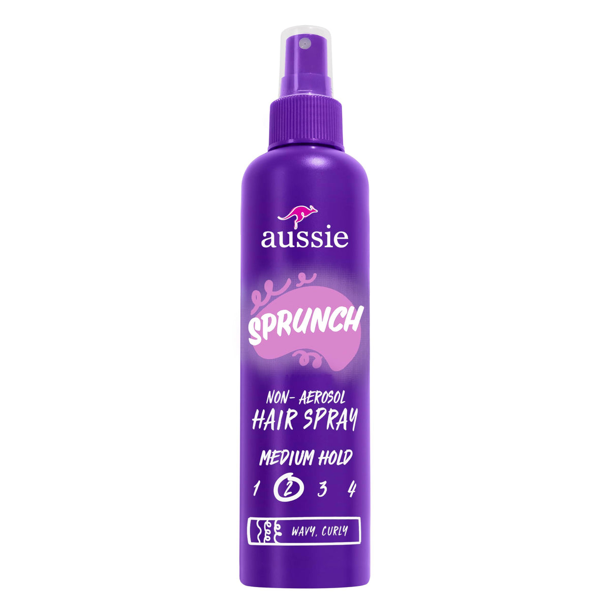 Aussie Sprunch hairspray bottle for easy daily styling and hold.