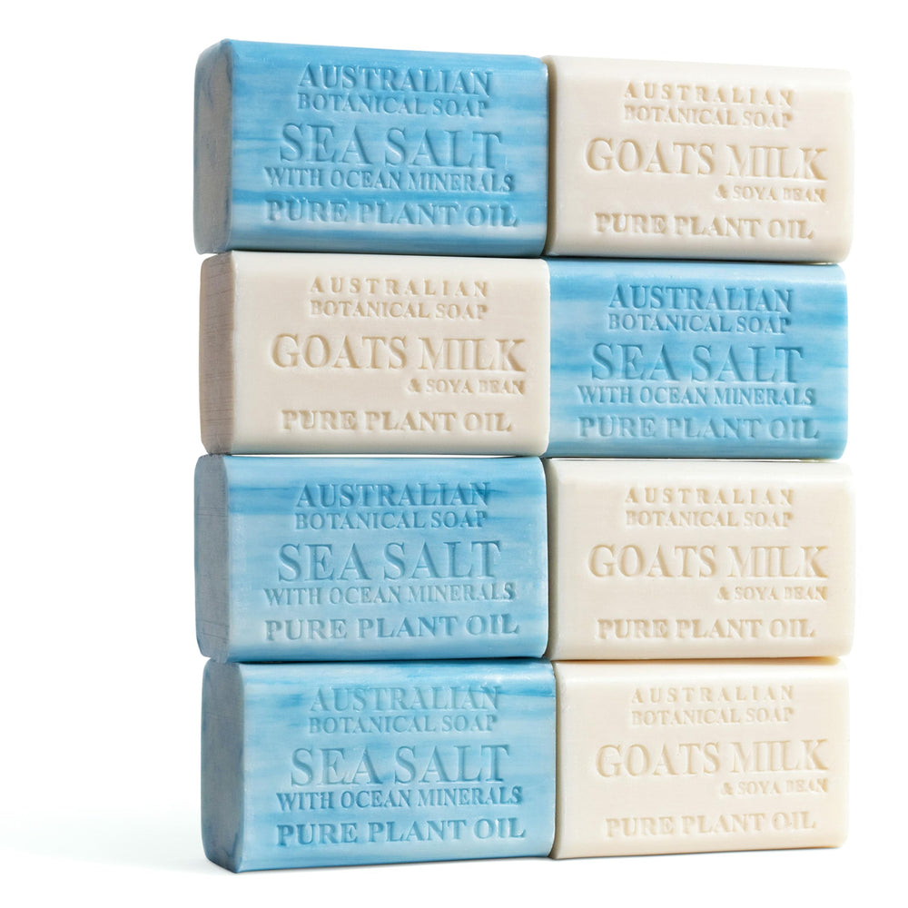 Australian Botanical Soap: conjunto de 8 barras, cuidado diario para piel y barba.