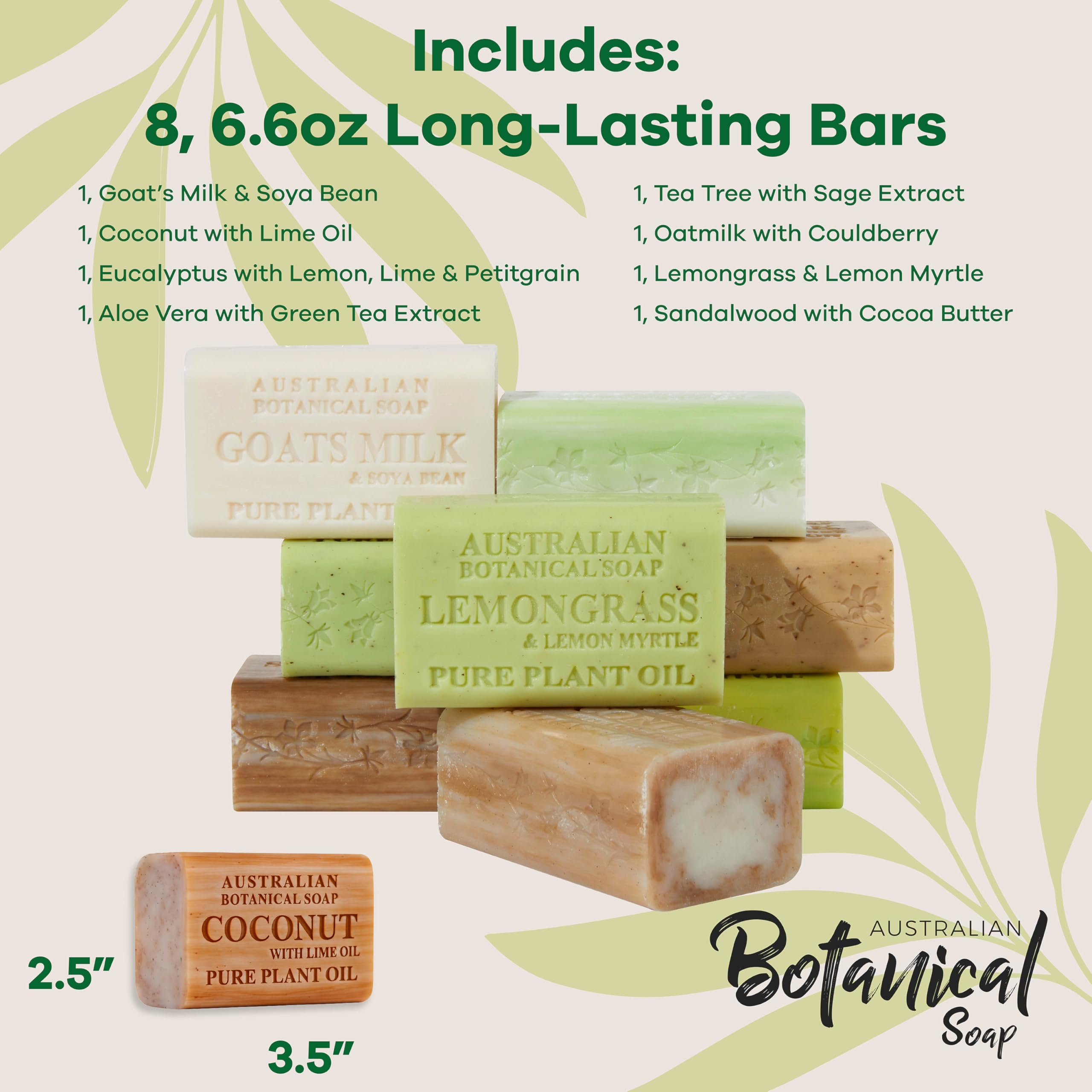 Jabón Australian Botanical de Leche de Cabra con coco y lima para limpieza revitalizante