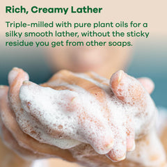 Australian Botanical Soap barra-jabon-leche-de-cabra triple-molido ofrece durabilidad