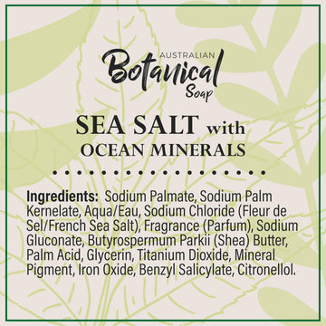 Australian Botanical Soap, minerales Camargue en barra, notas refrescantes