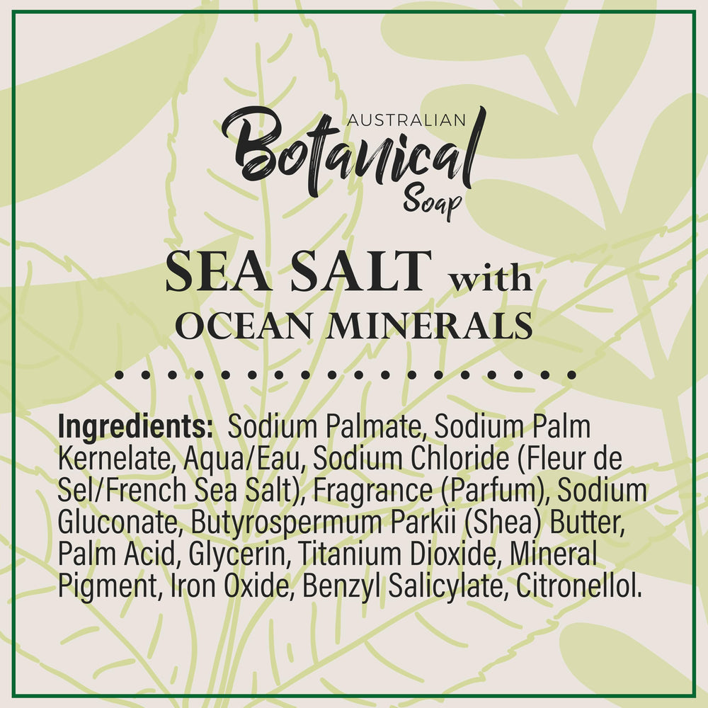 Australian Botanical Soap, minerales Camargue en barra, notas refrescantes