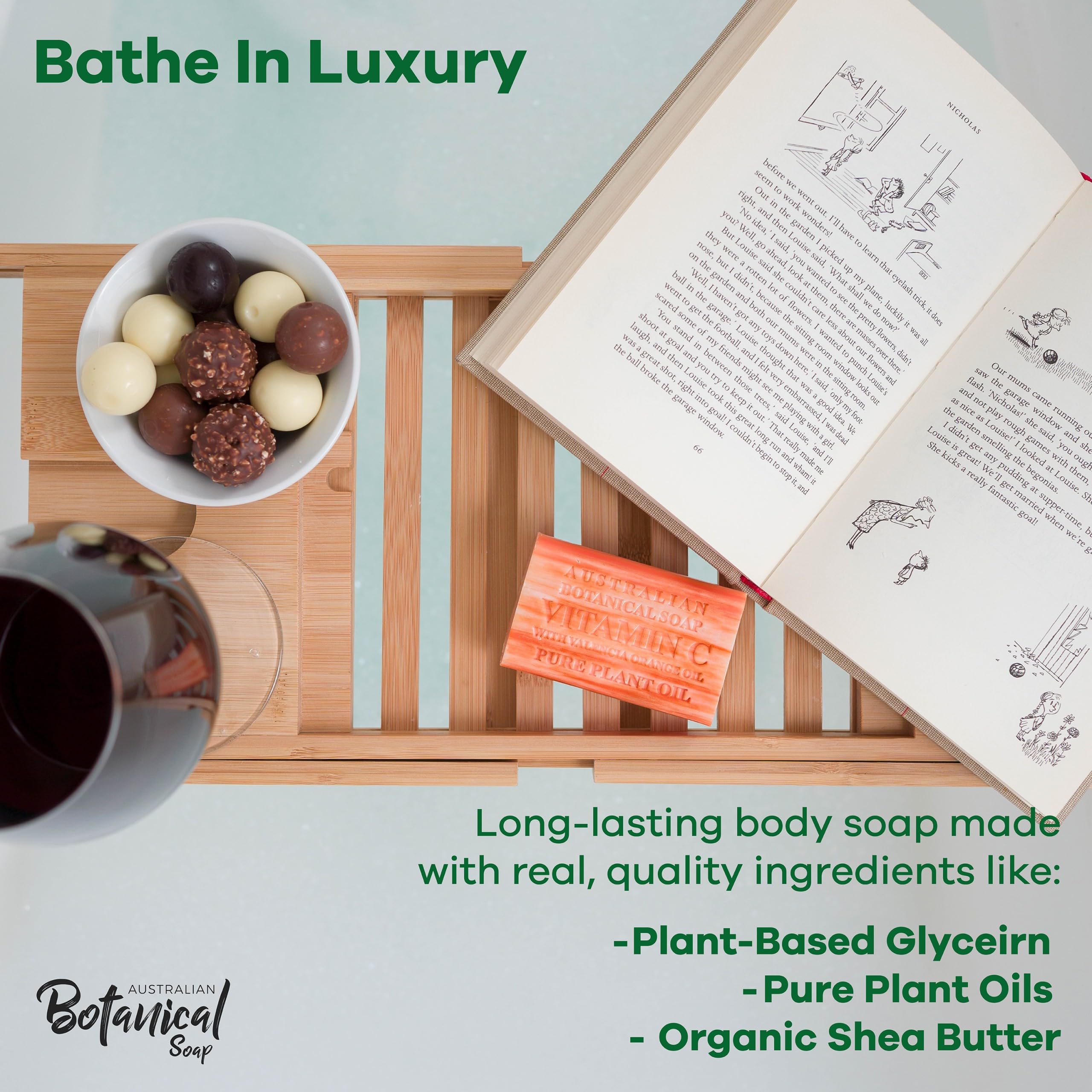 Australian Botanical Soap – détail Orange Valencia, texture riche et douceur pour la peau au quotidien.