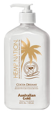 Australian Gold Hemp Nation Cocoa Dreams, bouteille hydratante pour peau nourrie et douce.