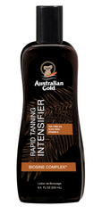 Australian Gold loción intensificadora bronceado rápido, frasco y textura sedosa