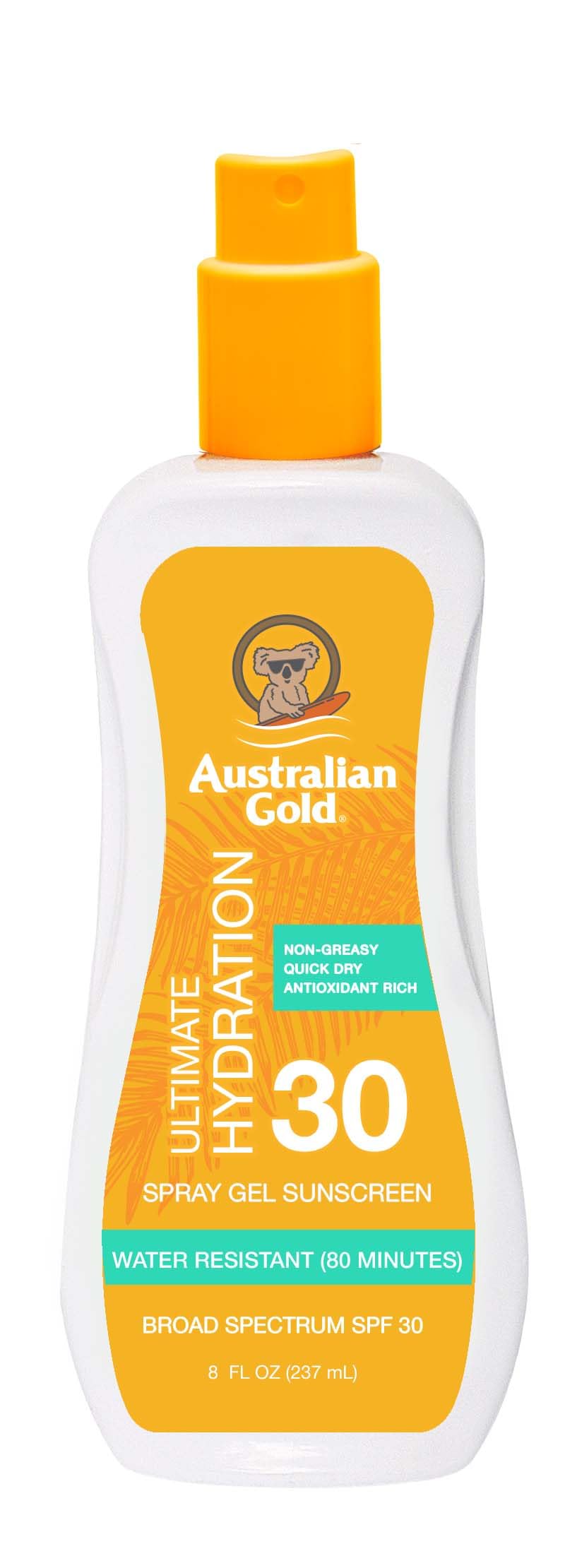 Australian Gold Spray Gel con botella dosificador para aplicación precisa y rápida