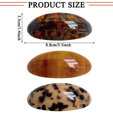 Auswalar barrette acetato largo, ideal para pelo grueso que necesita sujeción estable.