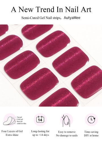 AutyaMee paquete 20 bandas gel para una manicura fácil en casa.
