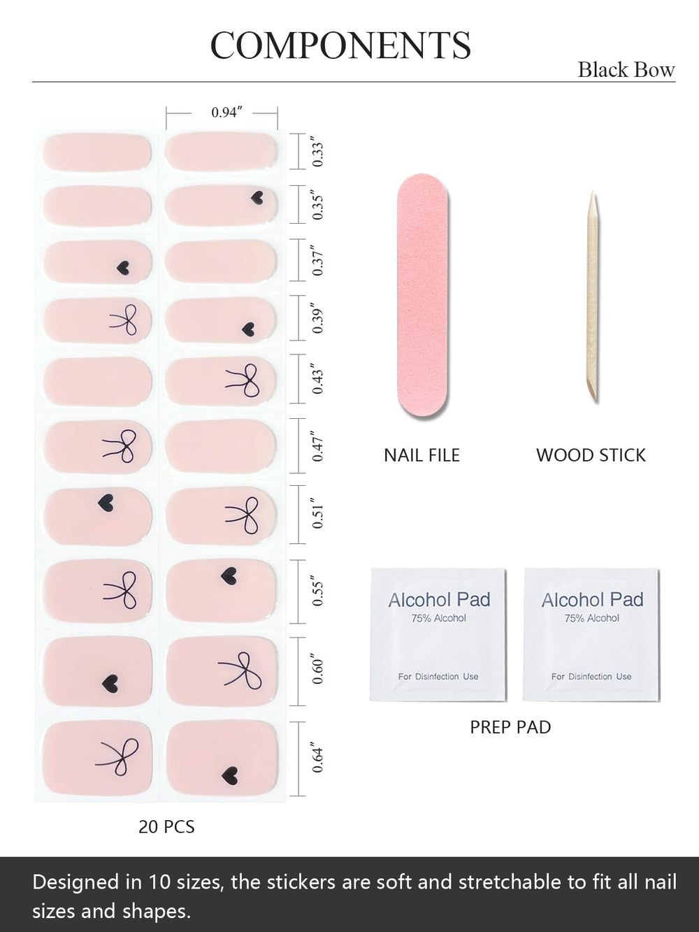 AutyaMee tiras gel en 10 tallas para ajuste perfecto.