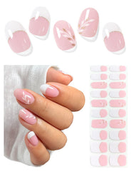 AutyaMee tiras gel semi-curado blanco flor para manicura duradera.