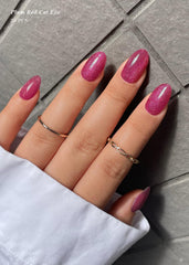 AutyaMee uñas moradas ojo de gato con acabado duradero y aspecto de salón.
