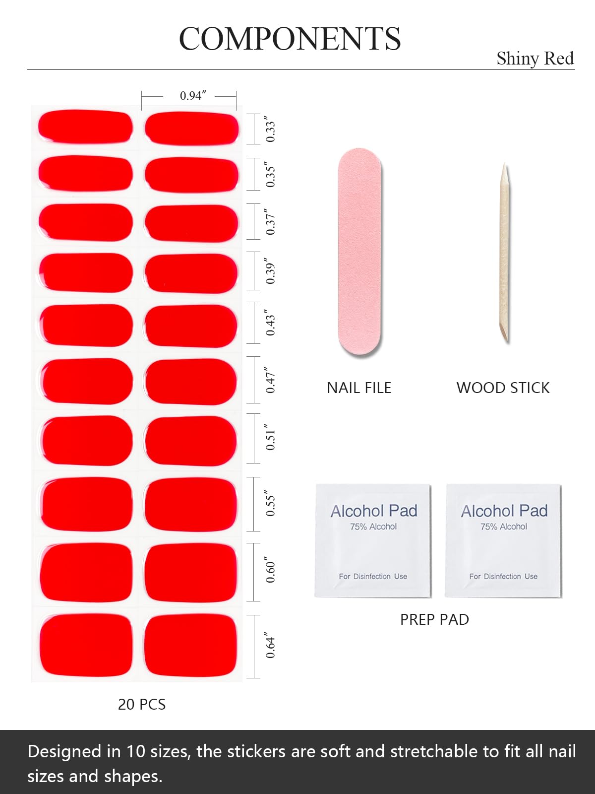 AutyaMee set de 20 tiras gel listas para usar bajo lámpara UV.