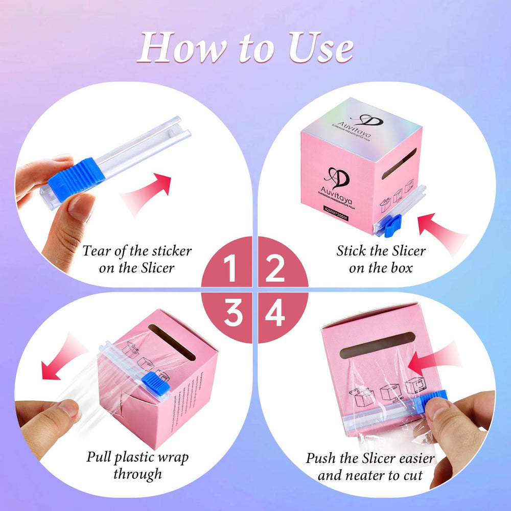Auvitaya envoltura plástica transparente para laminar maquillaje de forma estable.