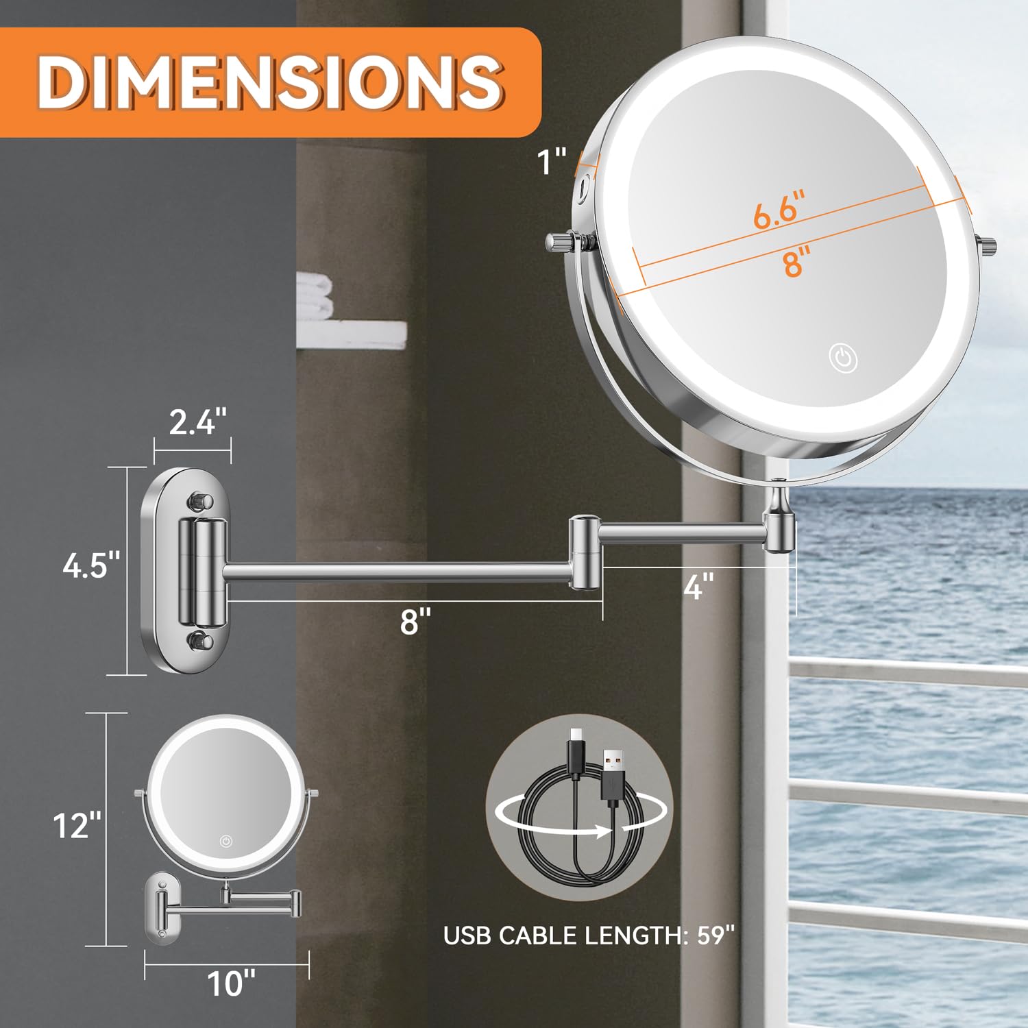 Auxmir miroir 30x pour observer les détails fins du visage