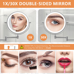 Auxmir miroir double-face 1x/30x pour vues générales et détails