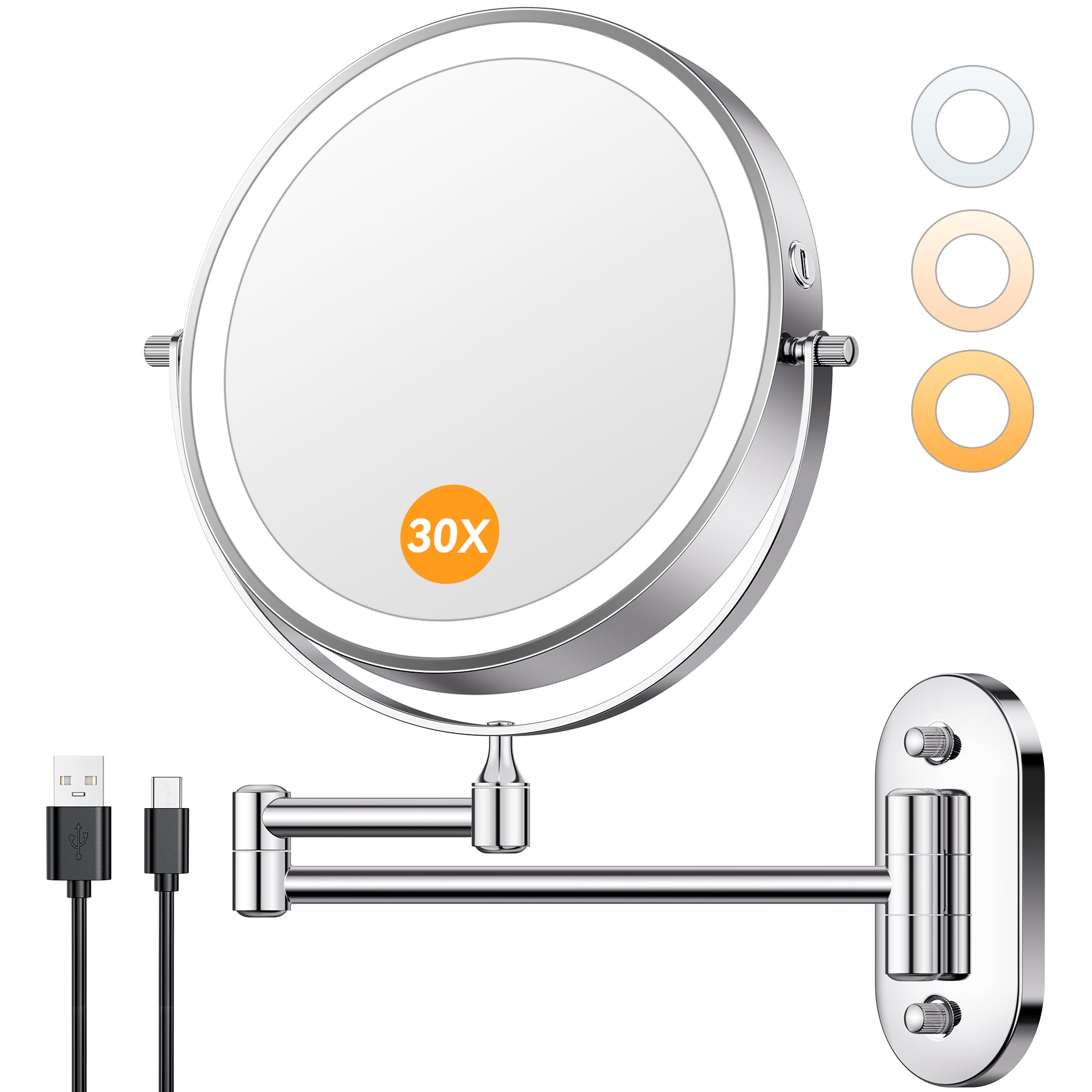 Auxmir miroir 8 pouces avec lumière pour un maquillage clair et net