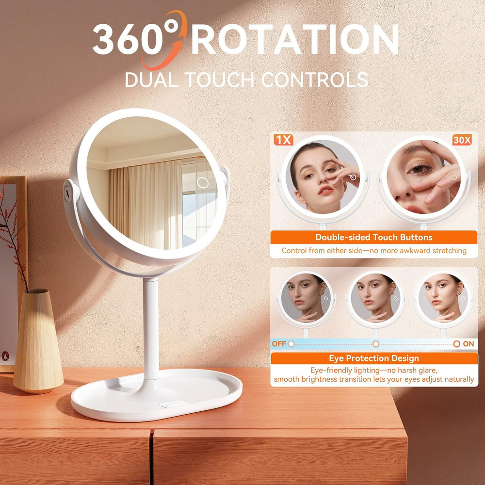 Auxmir Miroir rechargeable Type-C avec autonomie pratique.