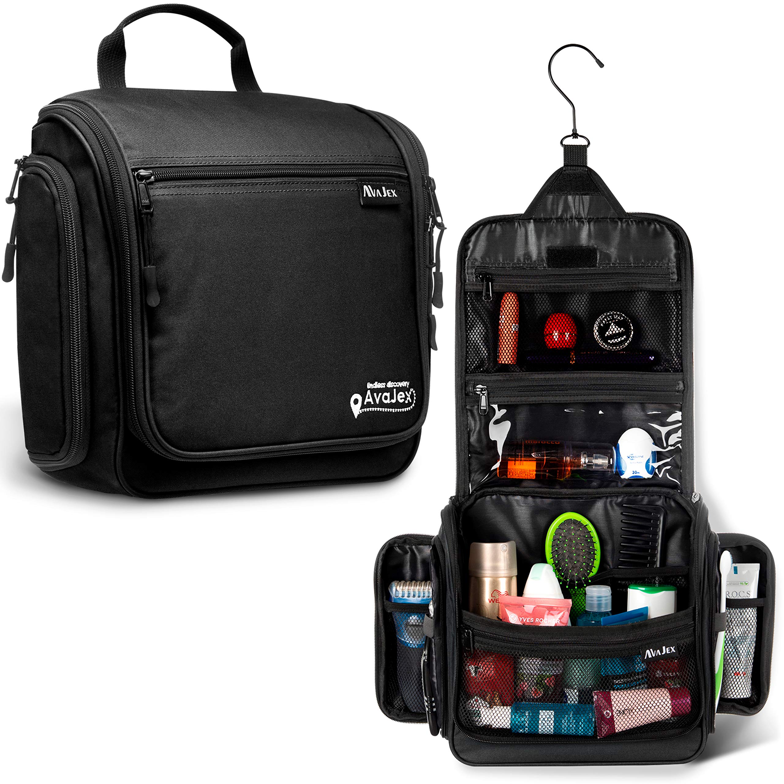 AvaJex sac toilette voyage XXL pendule: pratique pour gagner de l’espace en voyage.