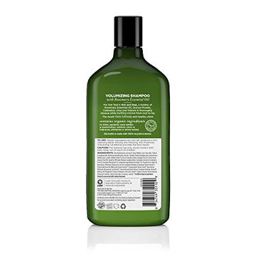 Avalon Organics champu romero: botella mostrando etiqueta y aroma herbáceo