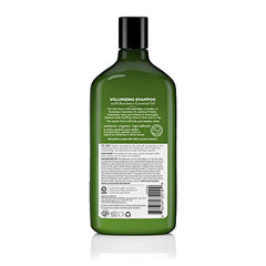 Avalon Organics champu romero: botella mostrando etiqueta y aroma herbáceo