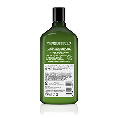 Detalle de la esencia de menta en el champú Avalon Organics para aroma revitalizante