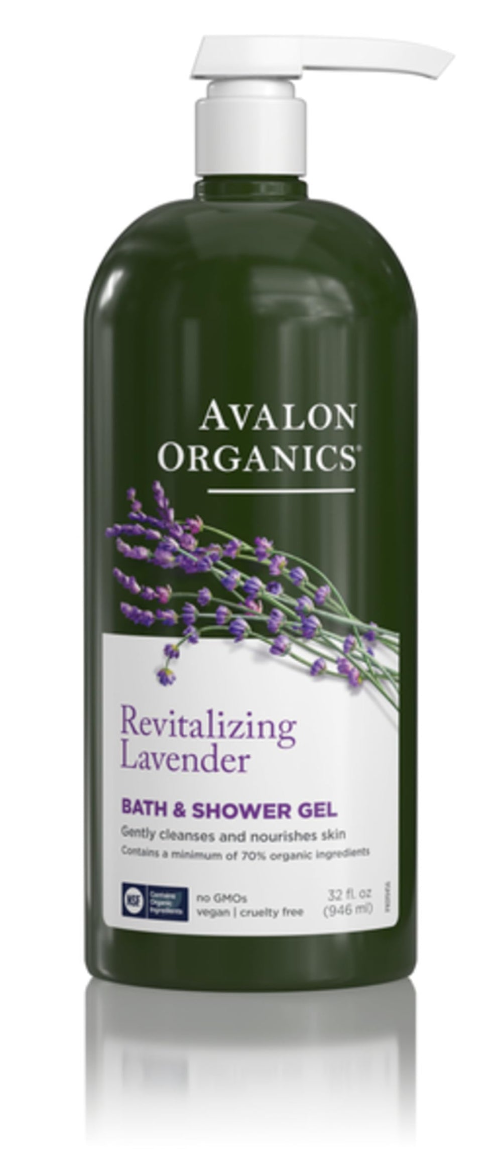 Avalon Organics Lavanda: botella de 32 onzas lista para una ducha suave y revitalizante.