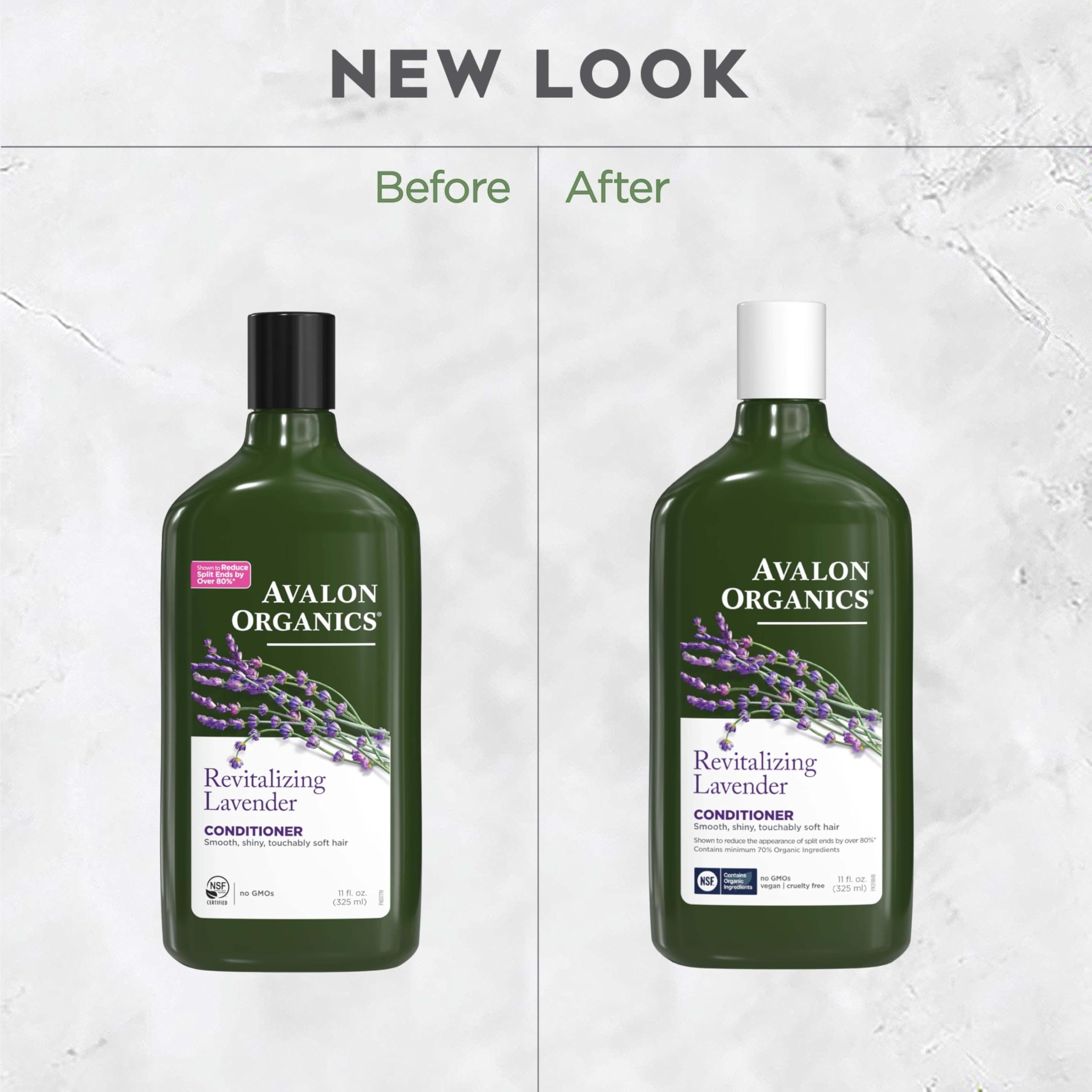 Certificaciones de Avalon Organics: libre de crueldad y con ingredientes orgánicos certificados.
